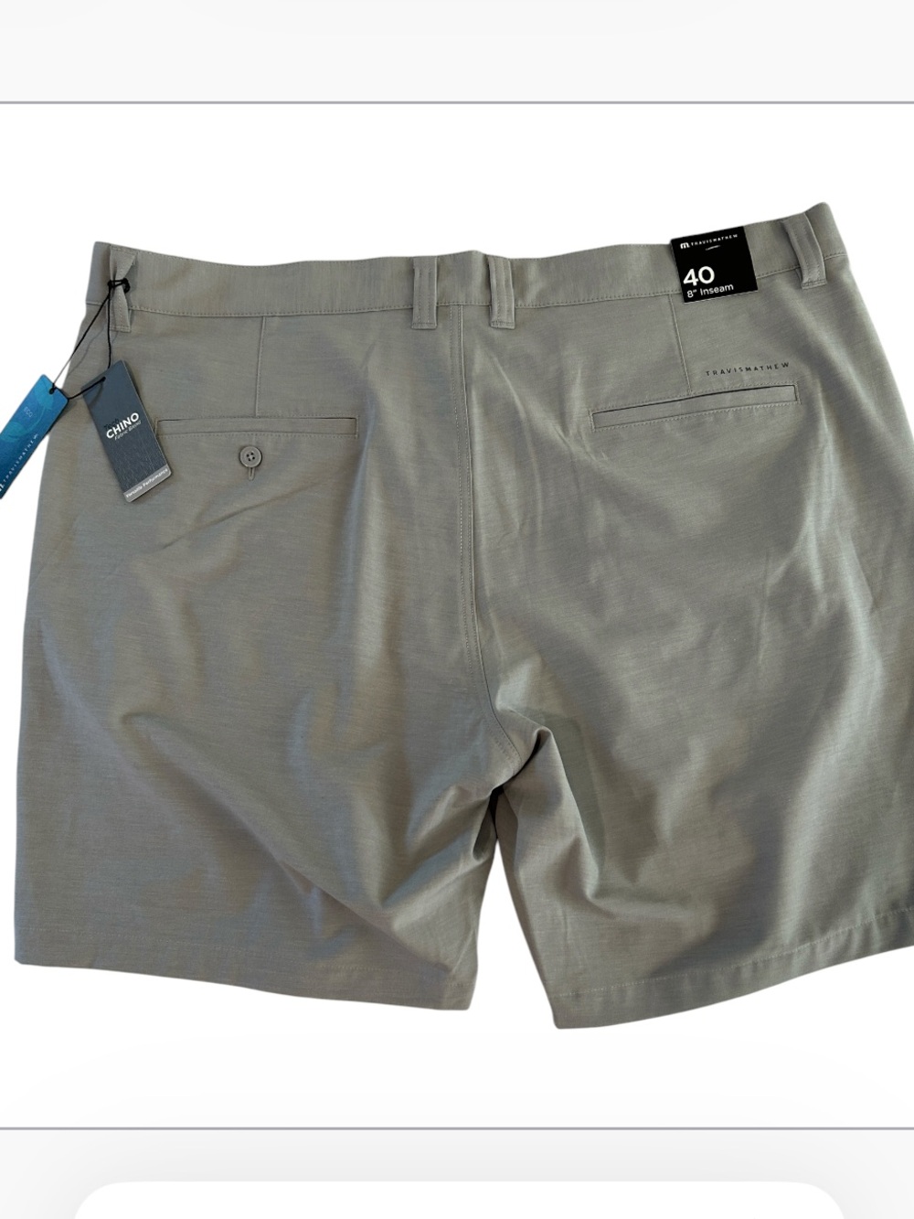 Travis Matthew ECO Tech Chino Fabric Blend 8” inseam Grey, Size 40 - Picture 4 of 9